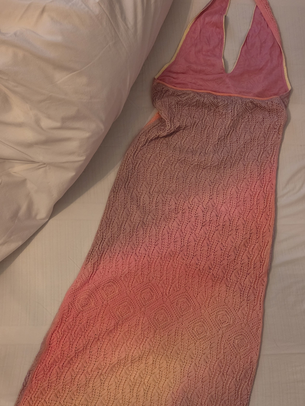 Jonathan Simkhai Pink Ombre Knit Off-the-Shoulder Long Dress